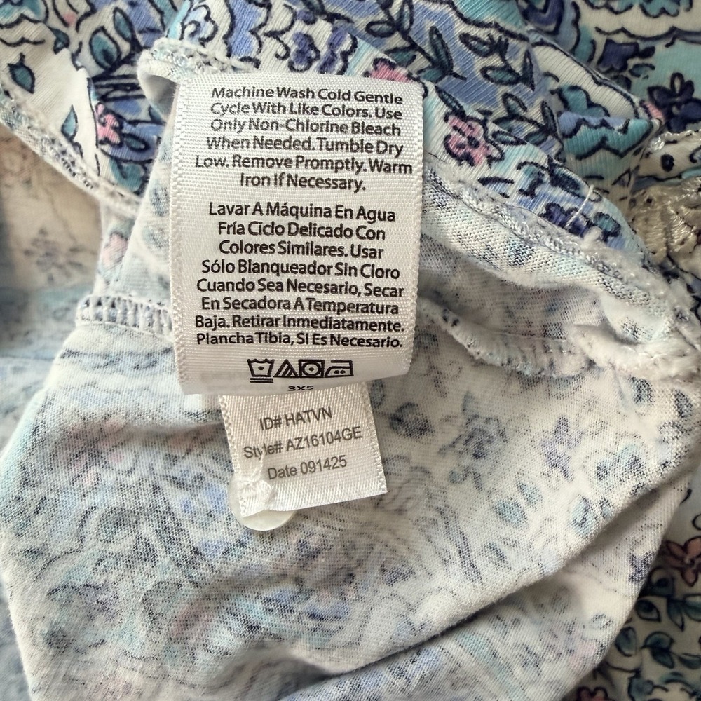 Aria Collection Blue Paisley Short Sleeve 100% Cotton House dress L - Picture 9 of 9